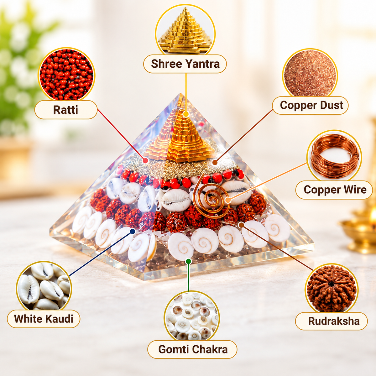 Shree Yantra Gomati Chakra Pyramid – Wealth & Vastu